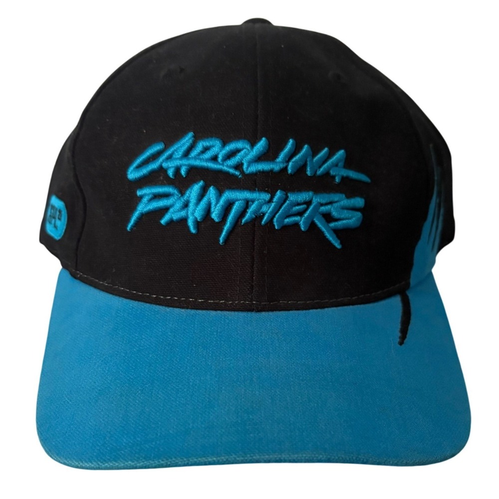 Vintage Carolina Panthers Hat SPL28 Script Spellout Scratched Bill Snapback Cap
